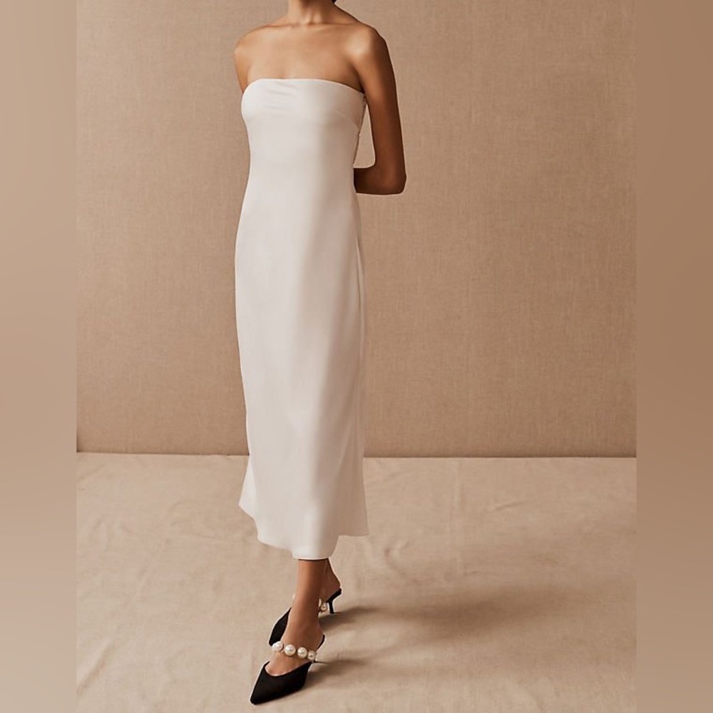 Sachin & Babi Aubrey Strapless Dress White Satin